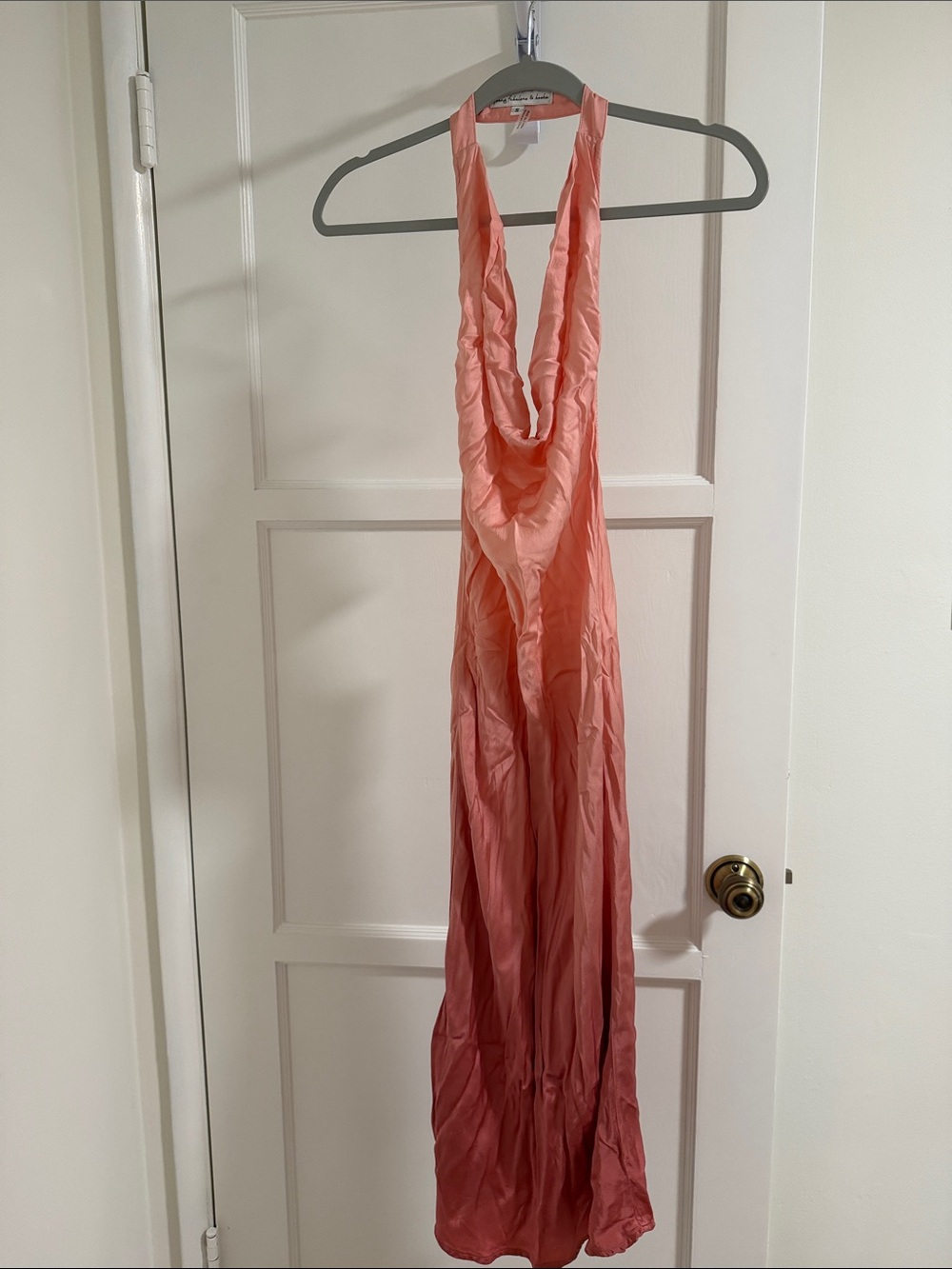 Silk Halter Dress - Pink Ombre